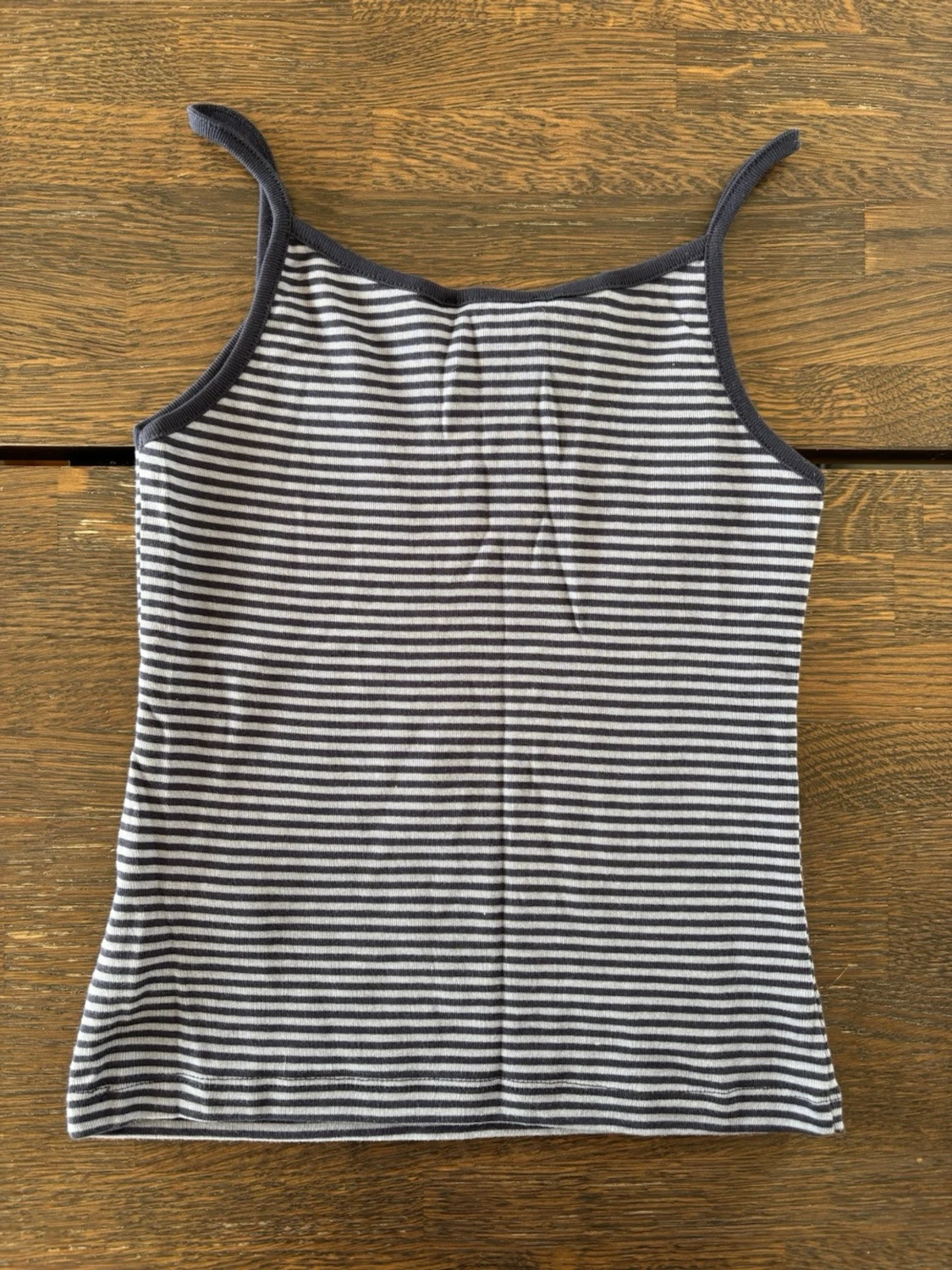 Subdued NY Randig blå och vit linnetopp - 2