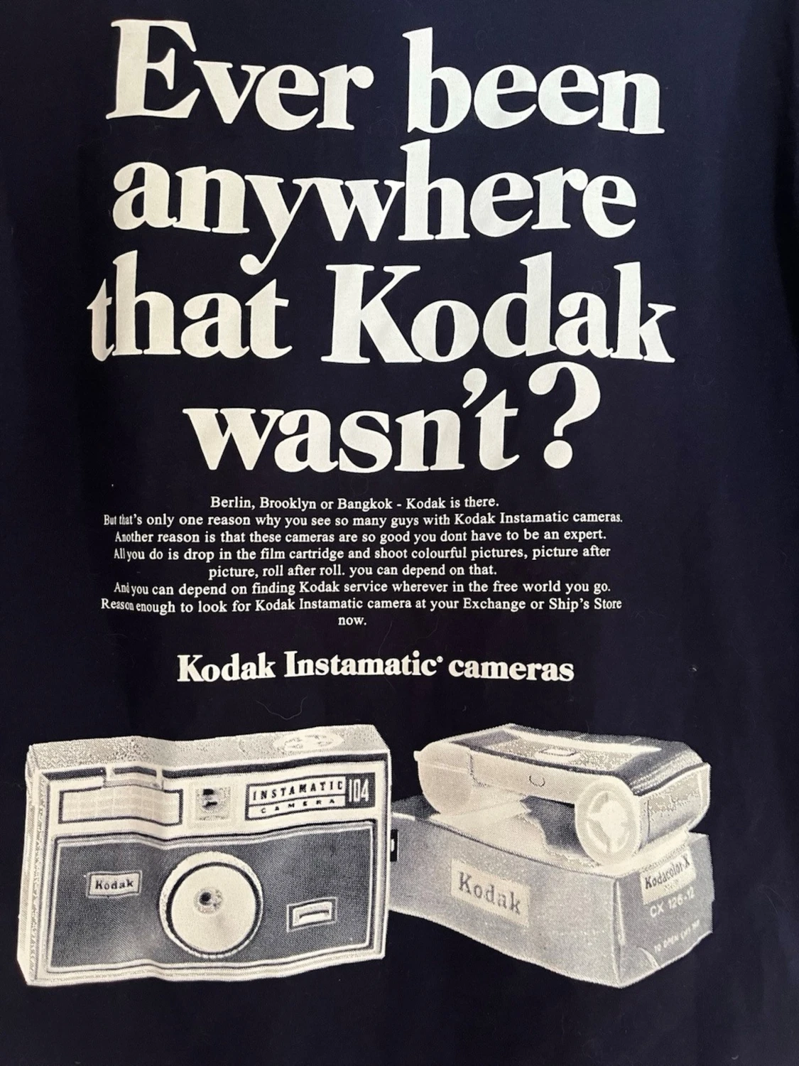 Mörkblå Kodak t-shirt med tryck - 1