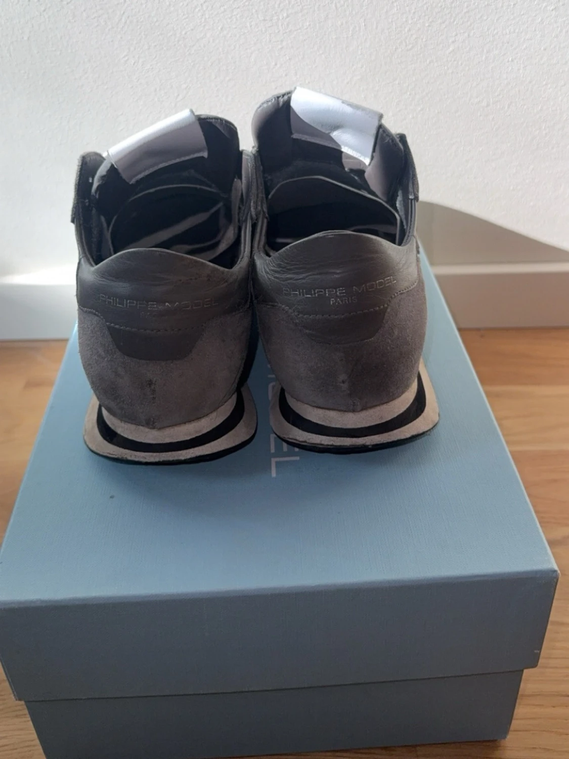 Grå Philippe Model sneakers i mocka - 3