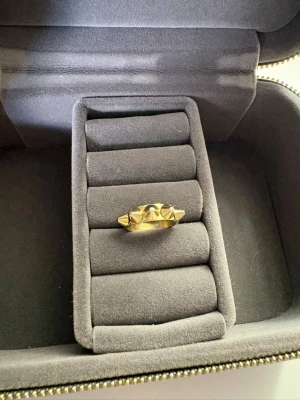 Guldfärgad ring från Edblad - Cool ring i guldfärgat rostfritt stål från Edblad med unika pyramidformade detaljer runt om. Ringen har en modern och edgy design som sticker ut och passar perfekt för dig som gillar statement-smycken.