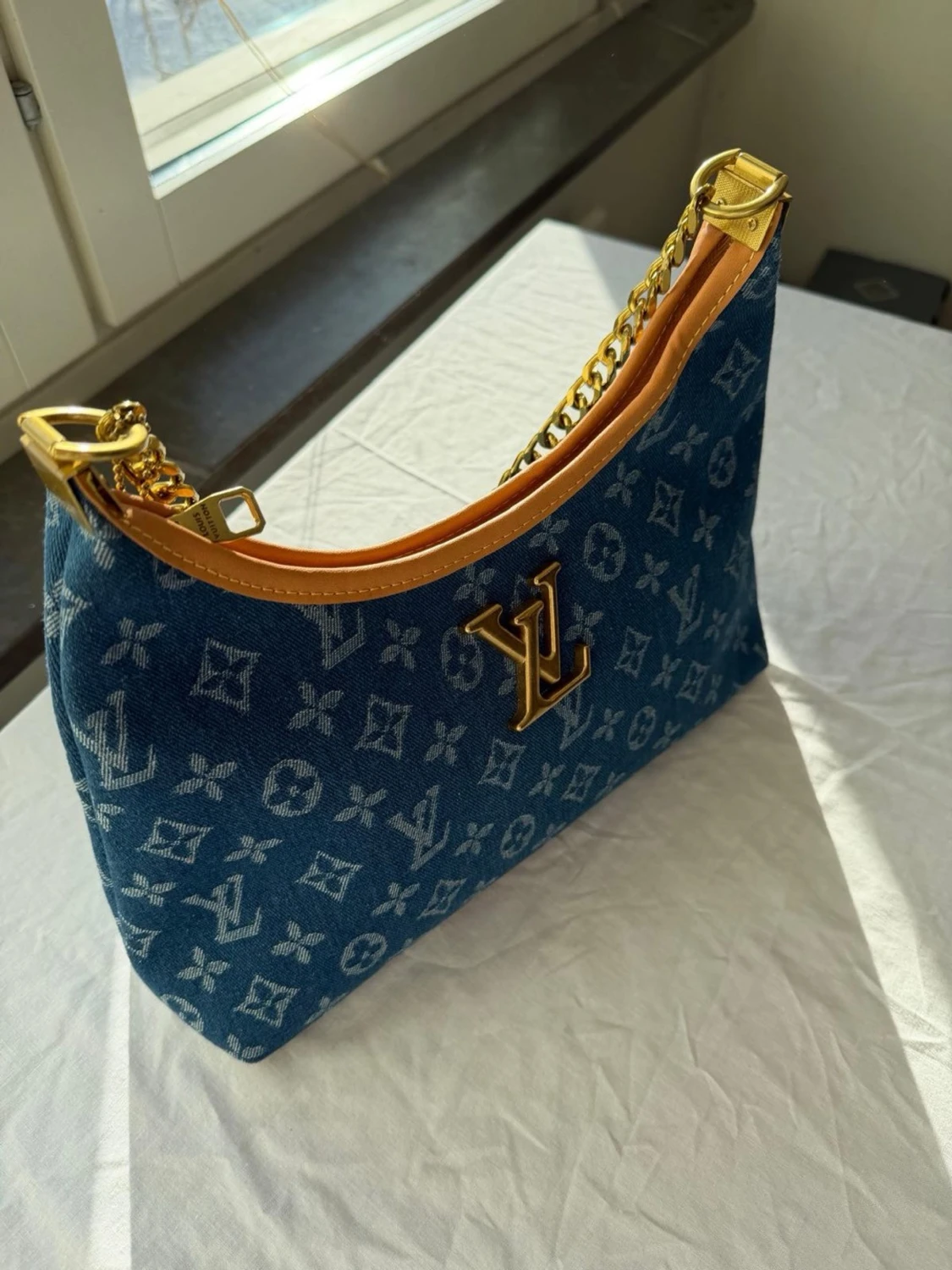 Blå Louis Vuitton denim handväska - 3