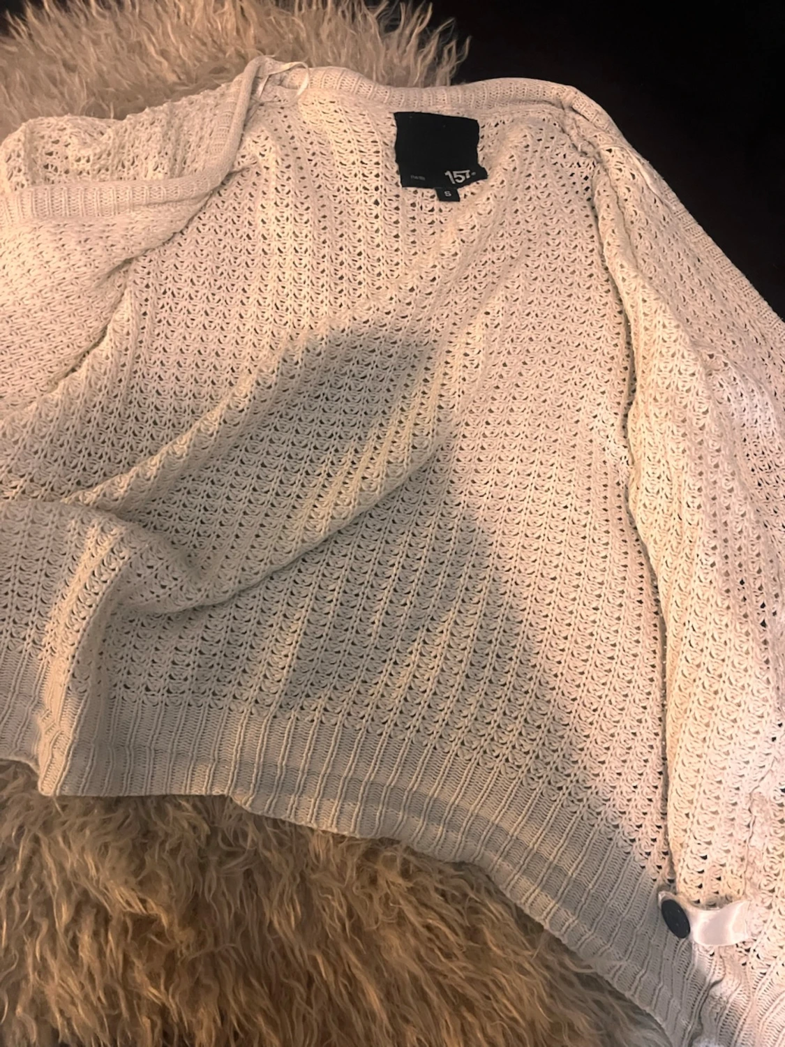 Vit stickad kofta från 157 - 2
