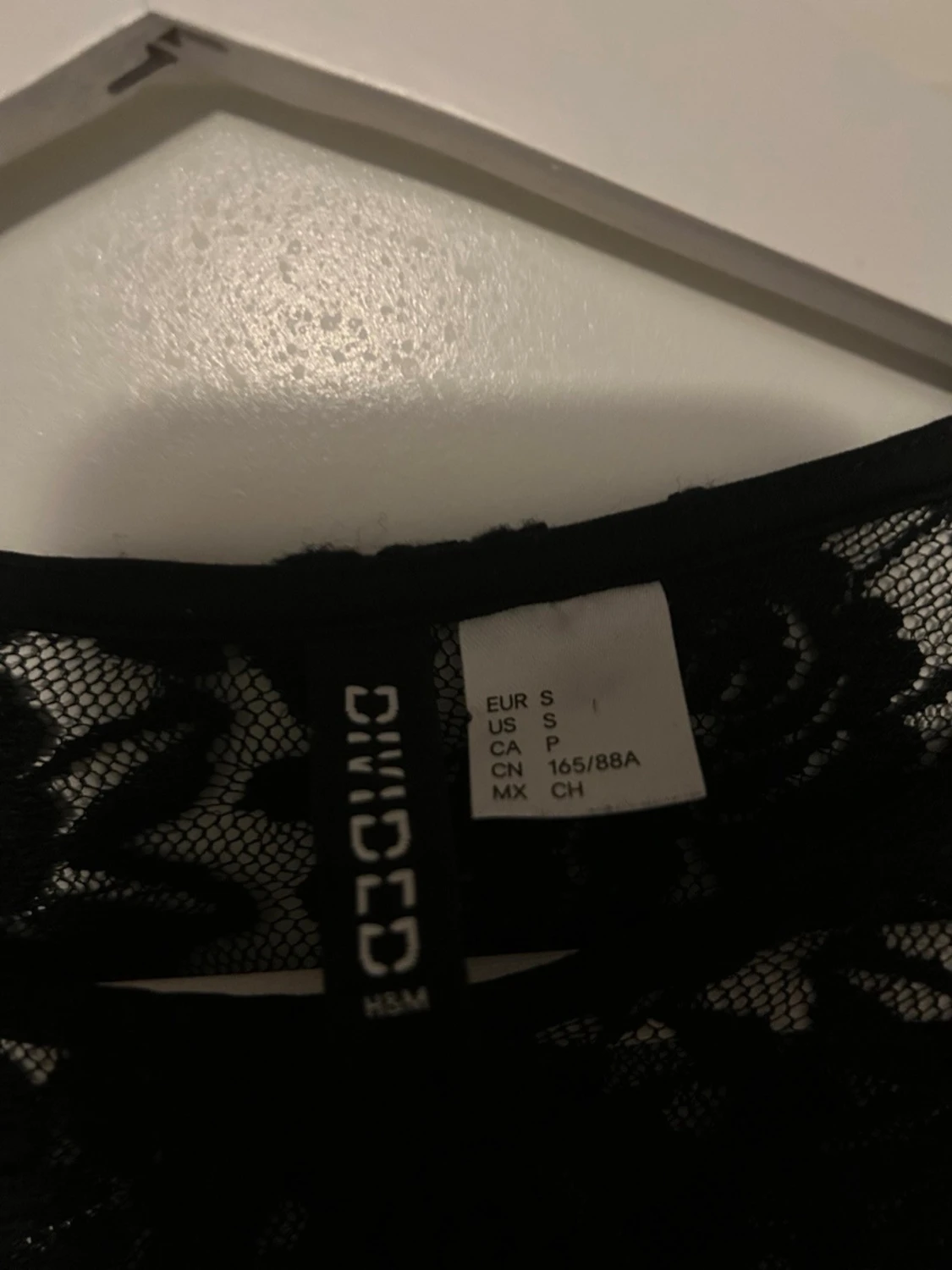 Svart spetsblus med lång ärm - 2