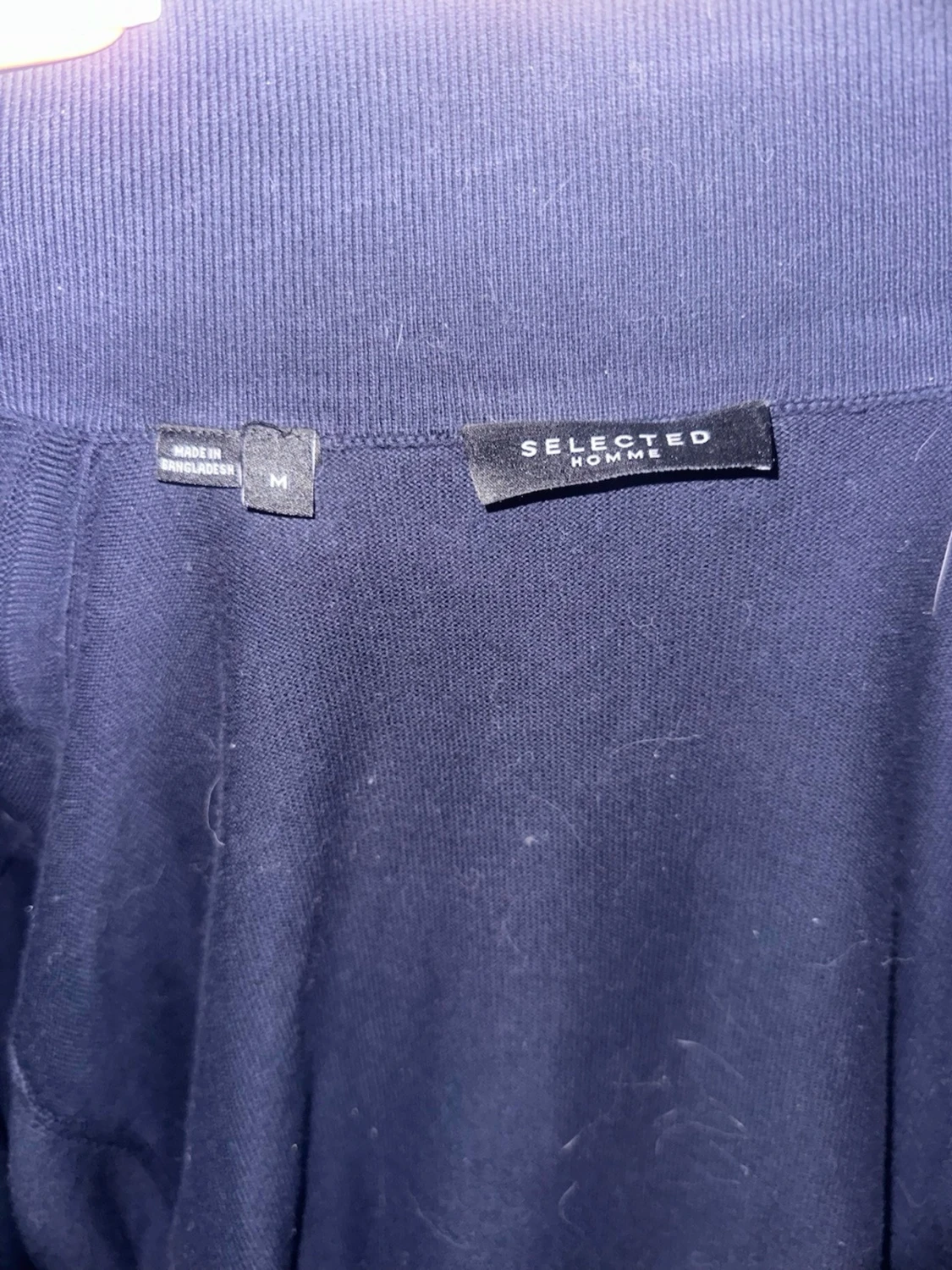 Mörkblå ziptröja med krage - 2