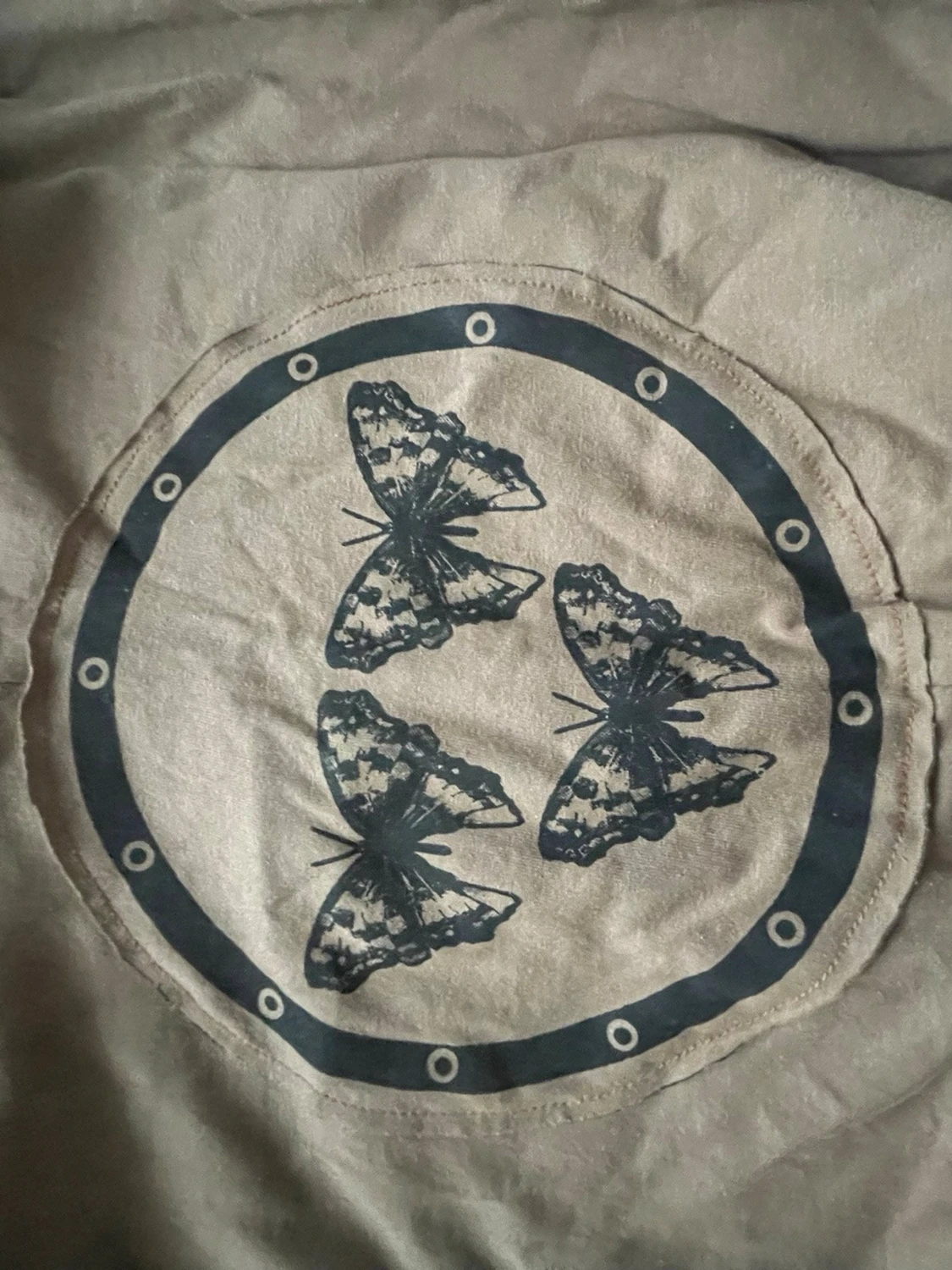 Brun shoppingväska med fjärilar från Hängmatts - 4