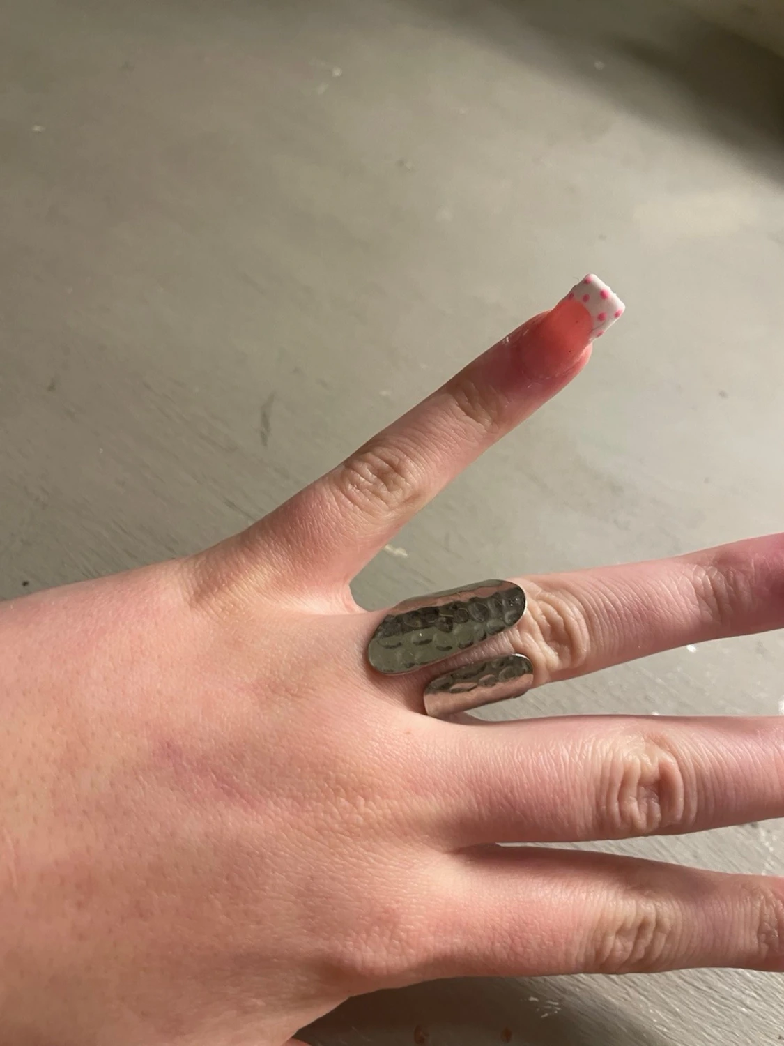 Bred hamrad silverring - 3