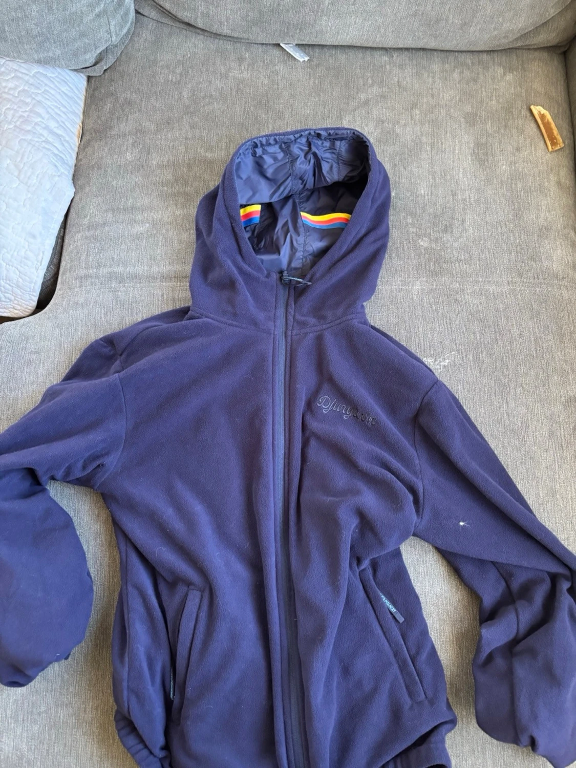 Blå vindjacka med huva från Djurgården  - 1