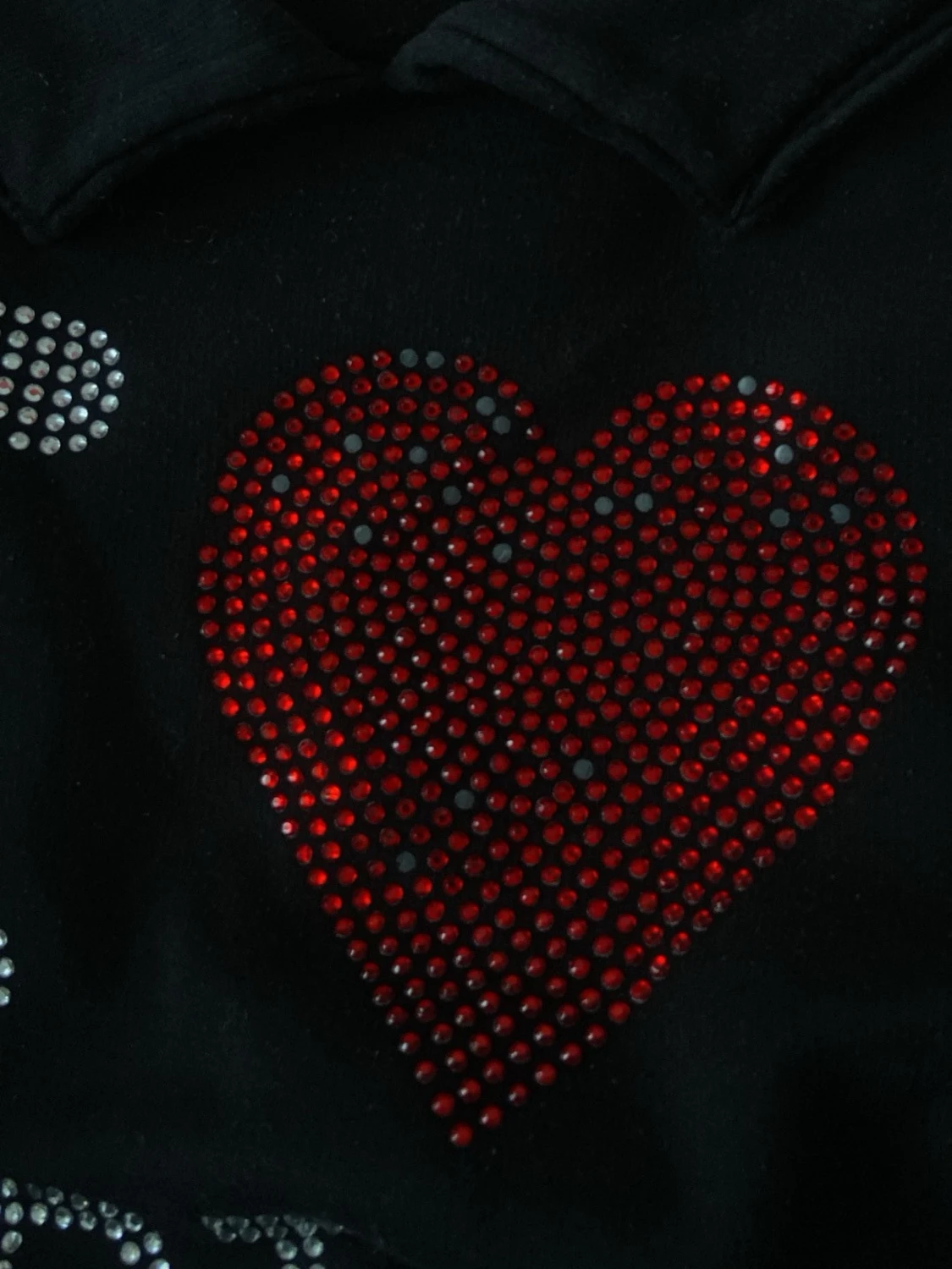 Svart hoodie med paljetter 'I ❤️ Berlin' - 4
