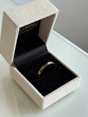 GULDPLÄTERAD RING  - Ring i guldpläterad med hjärtmotiv runt om. Storleken är mellan 17/18. Box medföljer ej med.