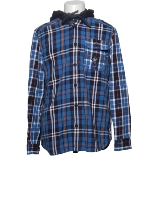 Blårutig overshirt med huva från superdry - Overshirt från Vans i blått, vitt och brunt rutmönster. Skjortan har en svart huva, knappstängning framtill och en bröstficka med Vans-logga. Tillverkad i mjukt tyg, perfekt för lager på lager och en avslappnad streetstil.