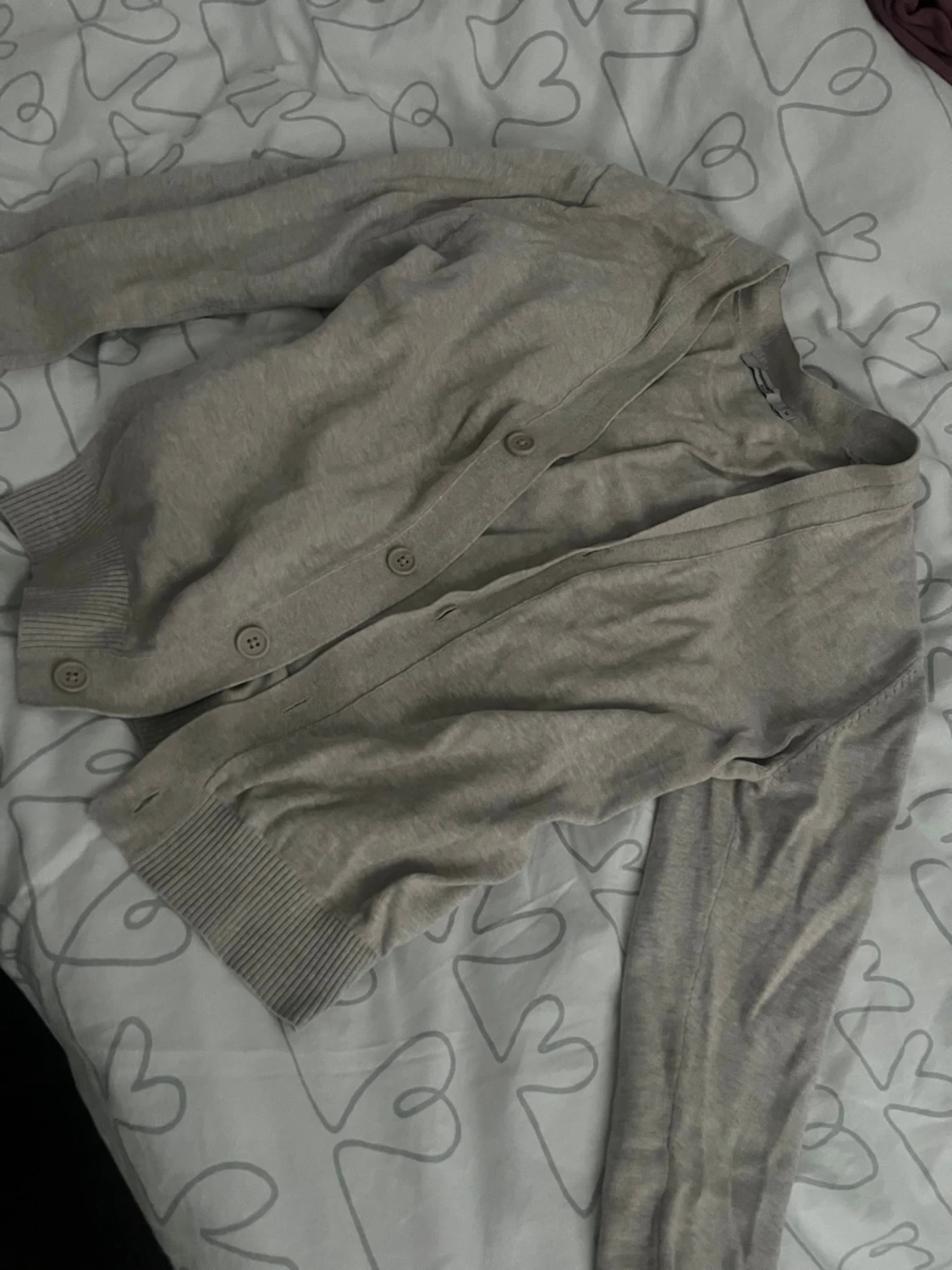 Beige basic kofta med knappar