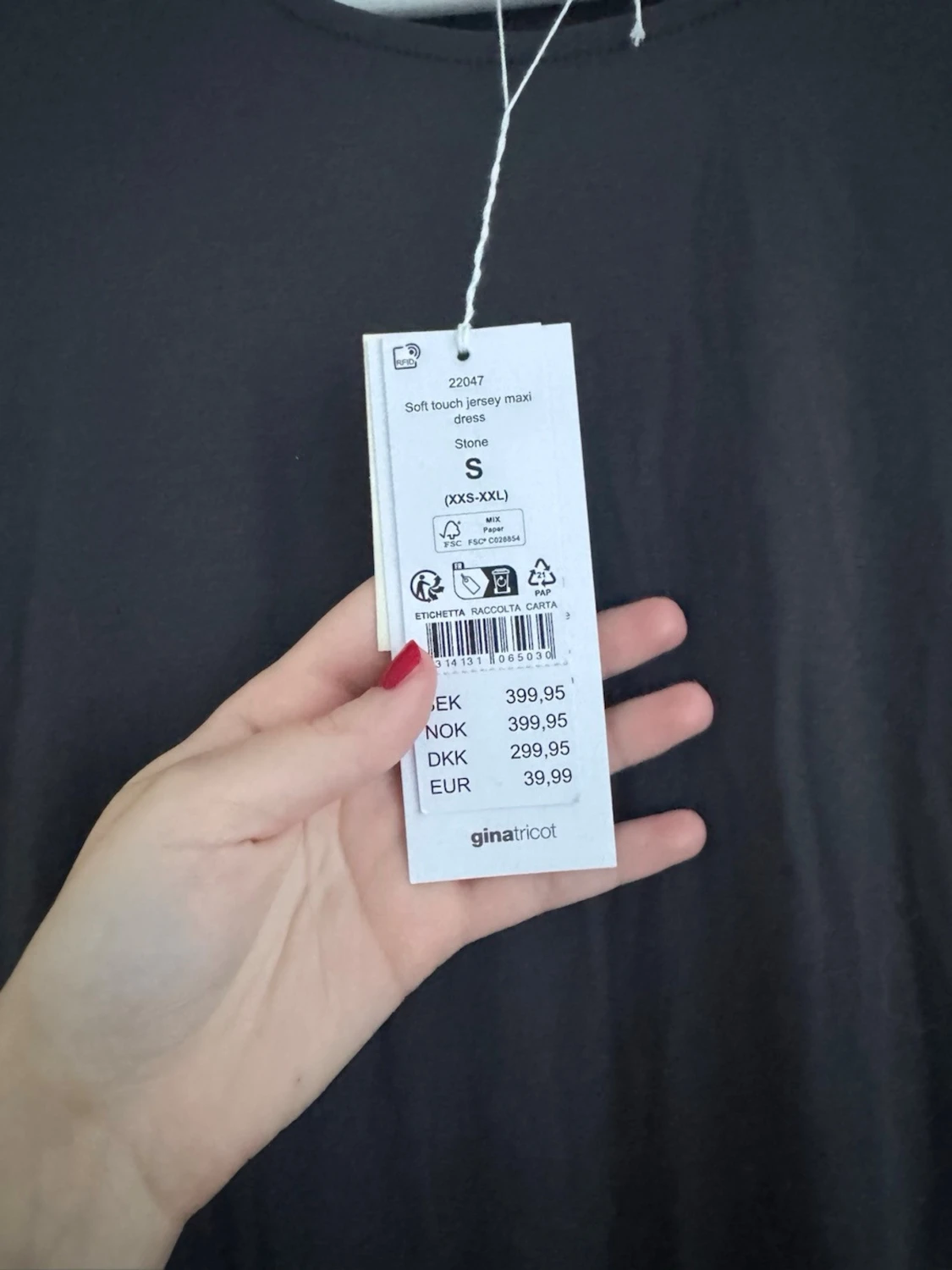 Mörkgrå långärmad maxiklänning - 2