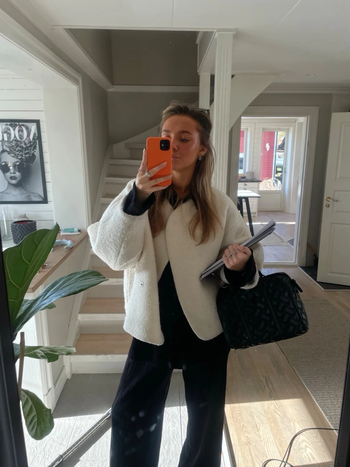 Vit kort ullkappa - 4