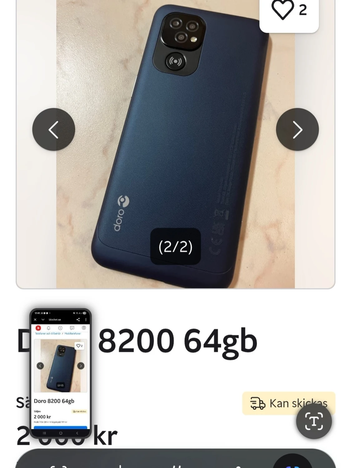 Doro 8200 Android 64GB blå - 1