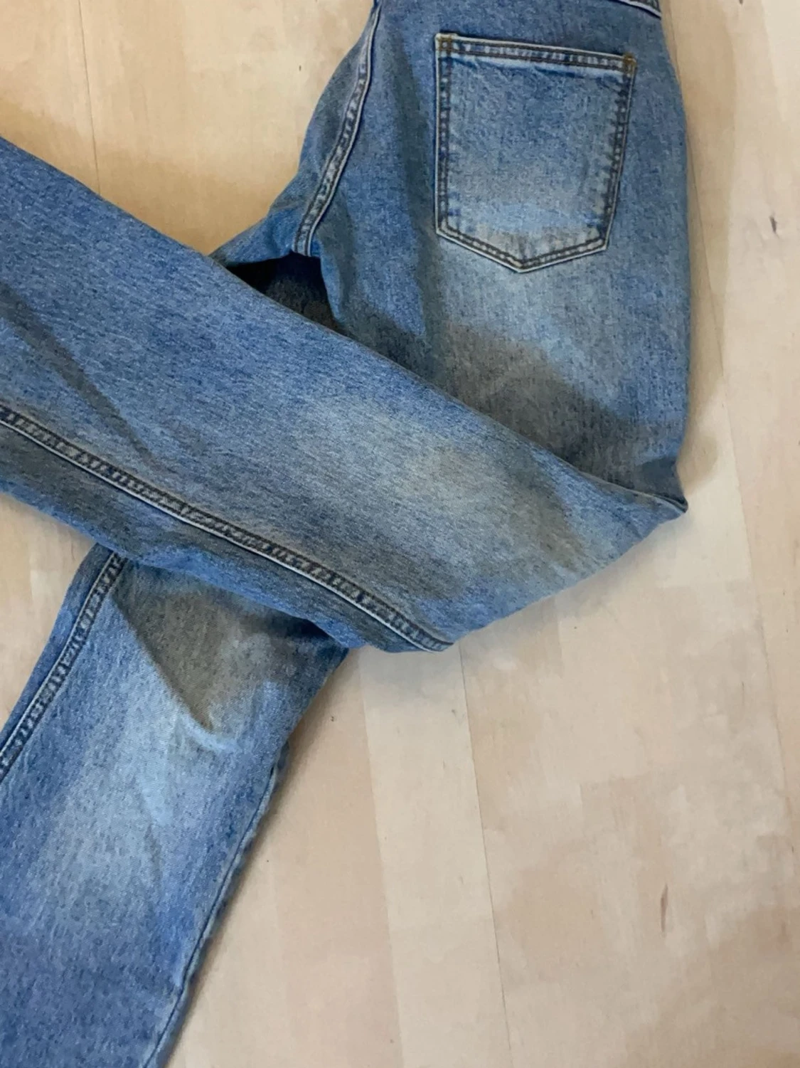 Blå bootcut jeans med låg midja - 2