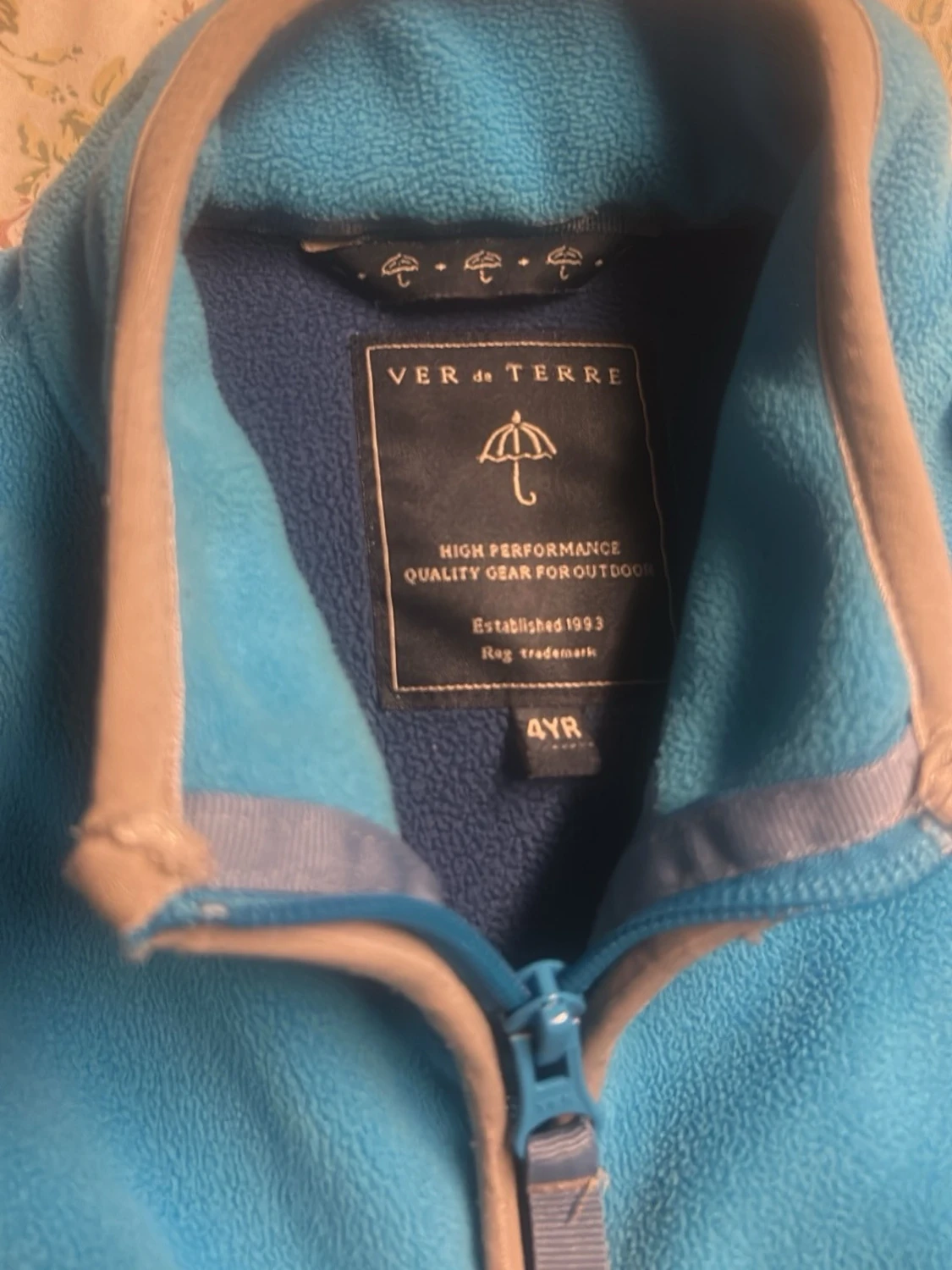Blå fleecejacka från Ver de Terre  4 år - 1