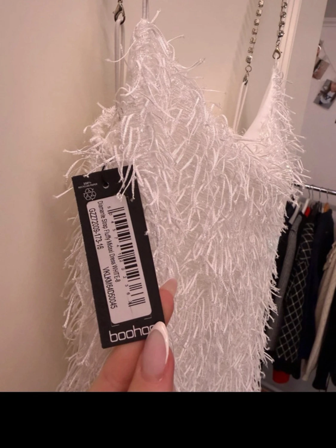 Vit långklänning med fransar - 3