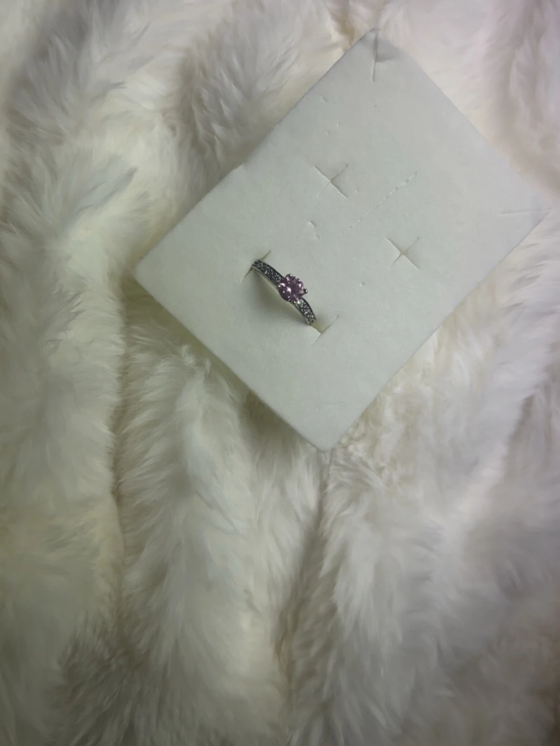 Silverring med rosa sten - 1