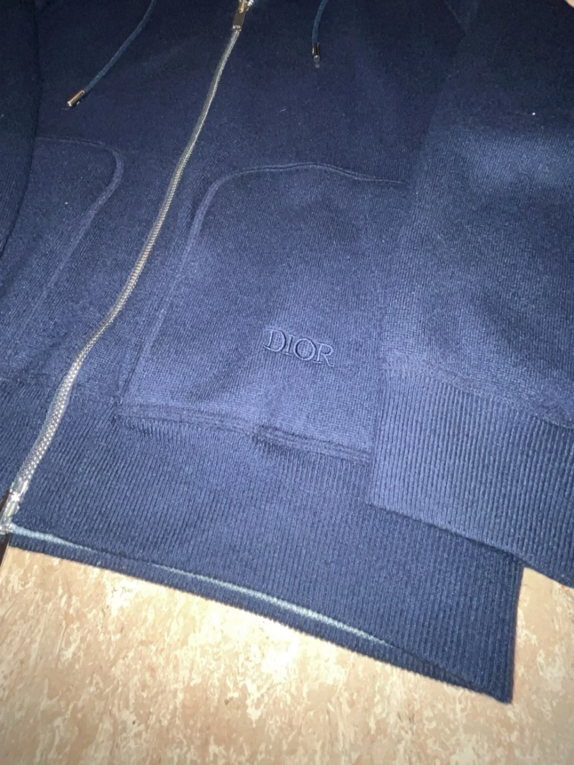 Mörkblå Kashmire hoodie - 3