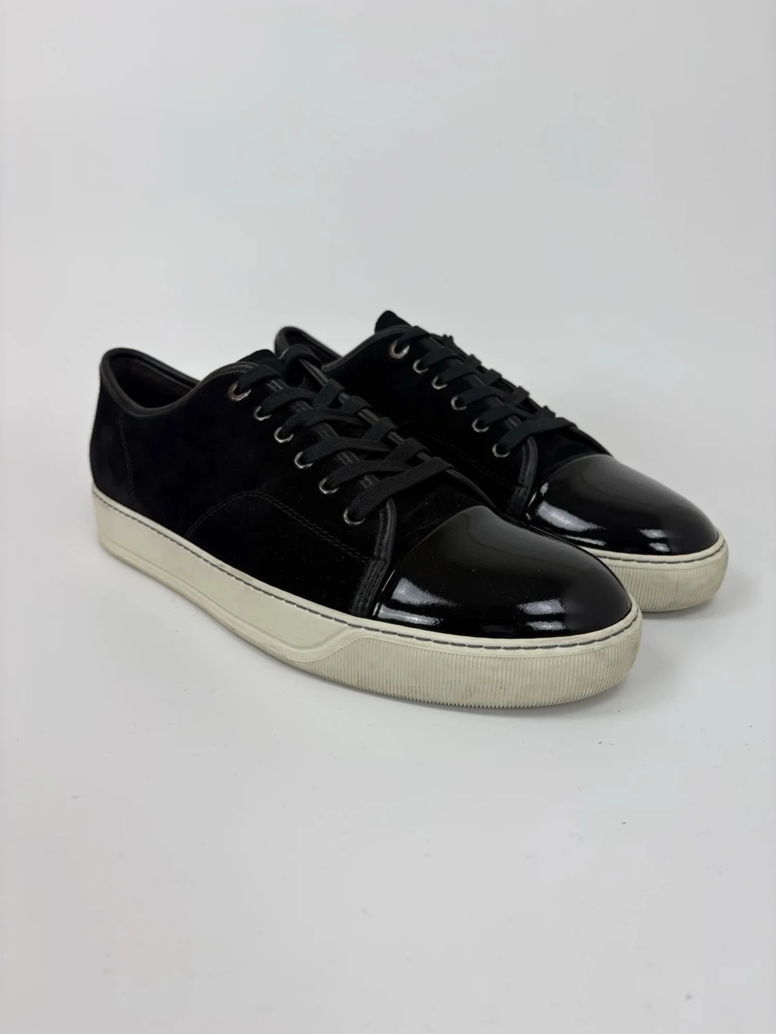 Svarta Lanvin sneakers med lackad tå - 1