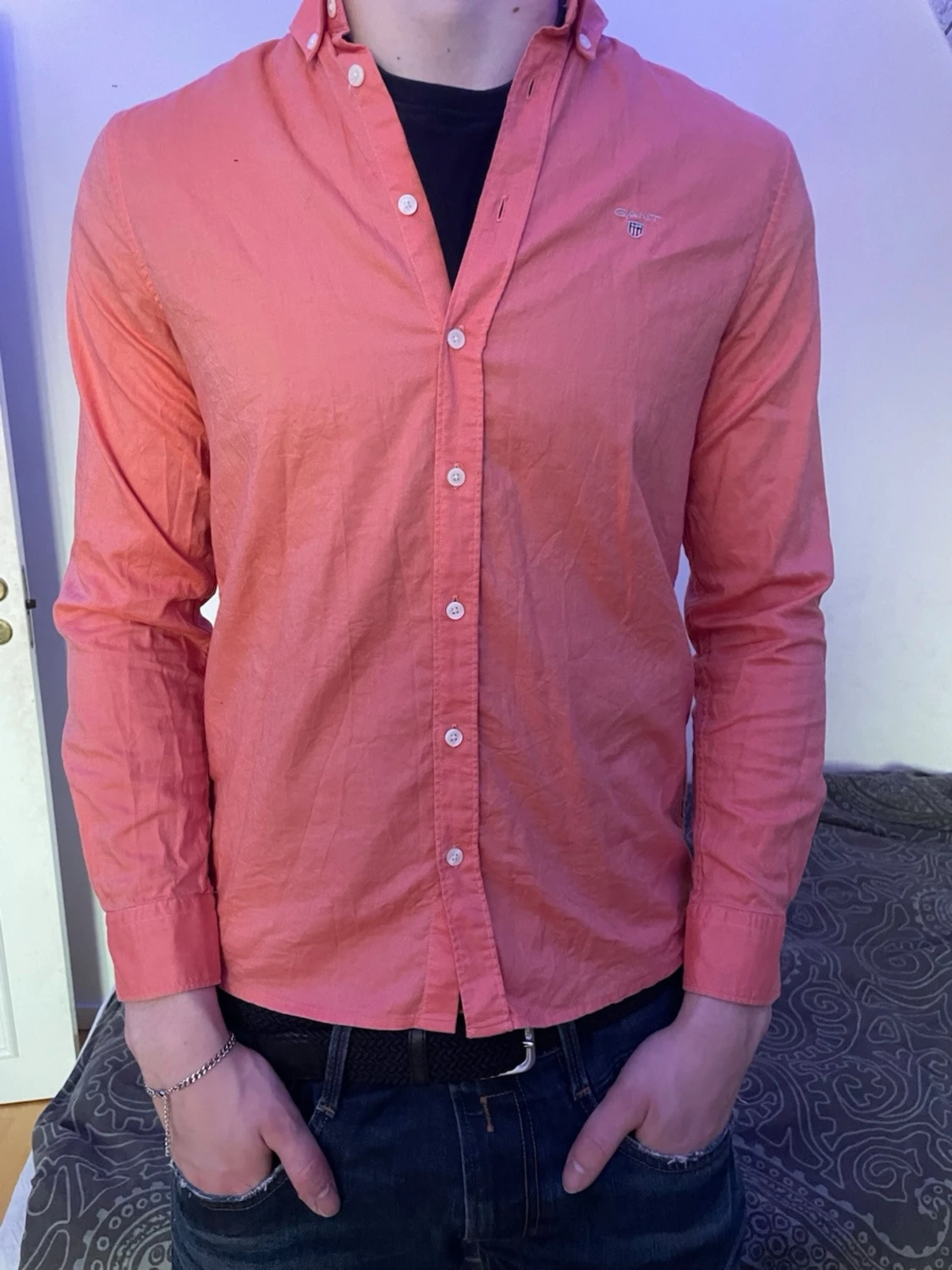 Korallfärgad skjorta från Gant