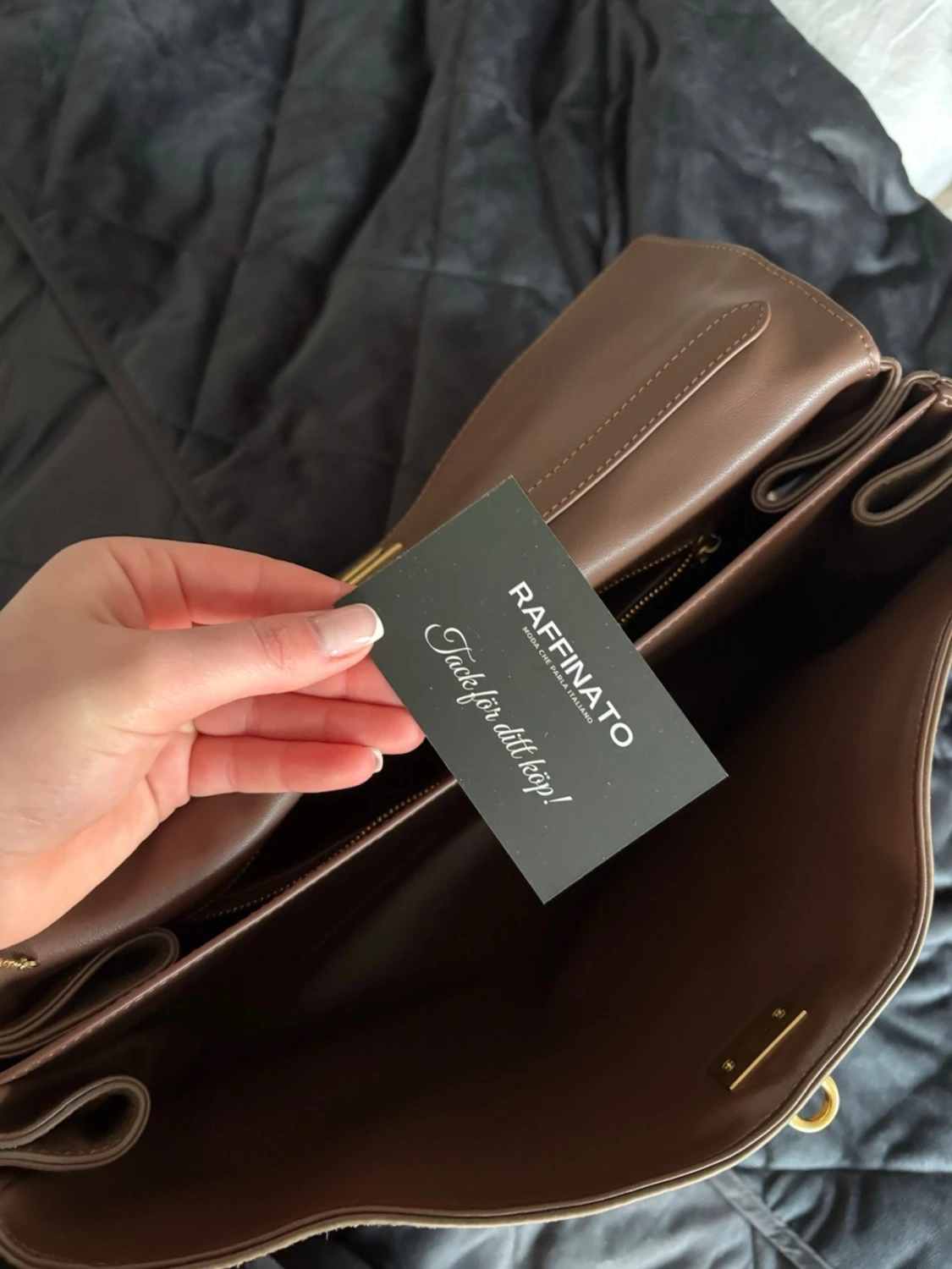 Brun mocka handväska  - 4