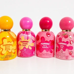Tubbee's parfymset - Fyra dofter ingår: Sweet Mango Melody, Dreamy Treats, Berry Explosion och Lychee Lush.