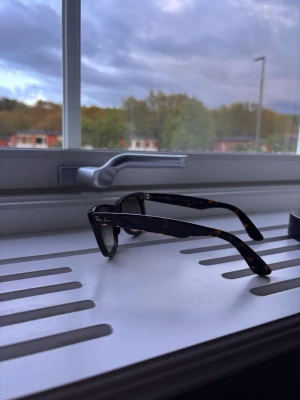 Ray-Ban Wayfarer solglasögon brun - Snygga Ray-Ban Wayfarer solglasögon med klassisk brunsköldpaddsmönstrad båge och mörka glas. Ikonisk design som ger en cool och tidlös look. Perfekta för att lyfta din stil under soliga dagar.
