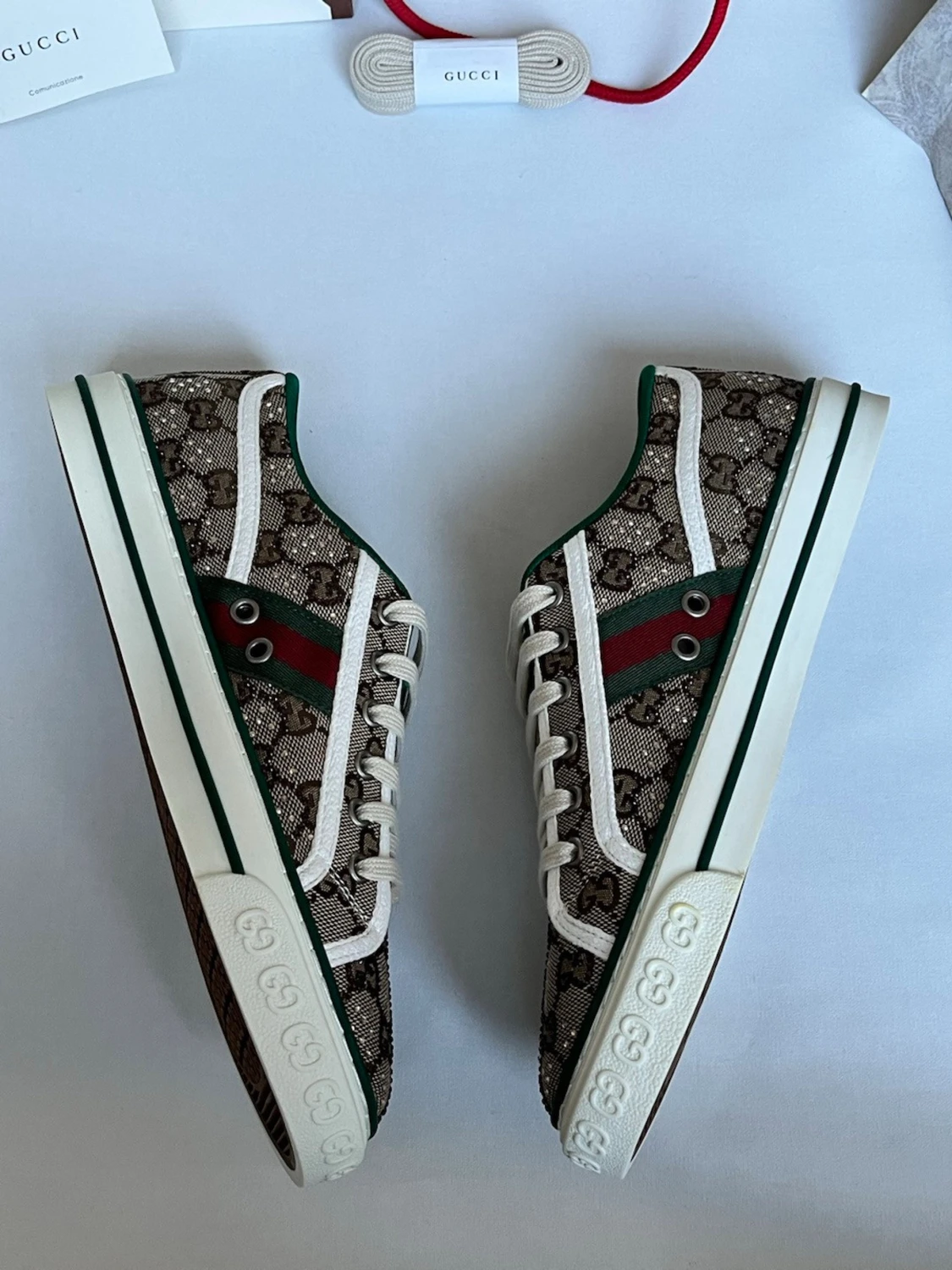 Gucci GG Supreme sneakers med gröna detaljer - 2
