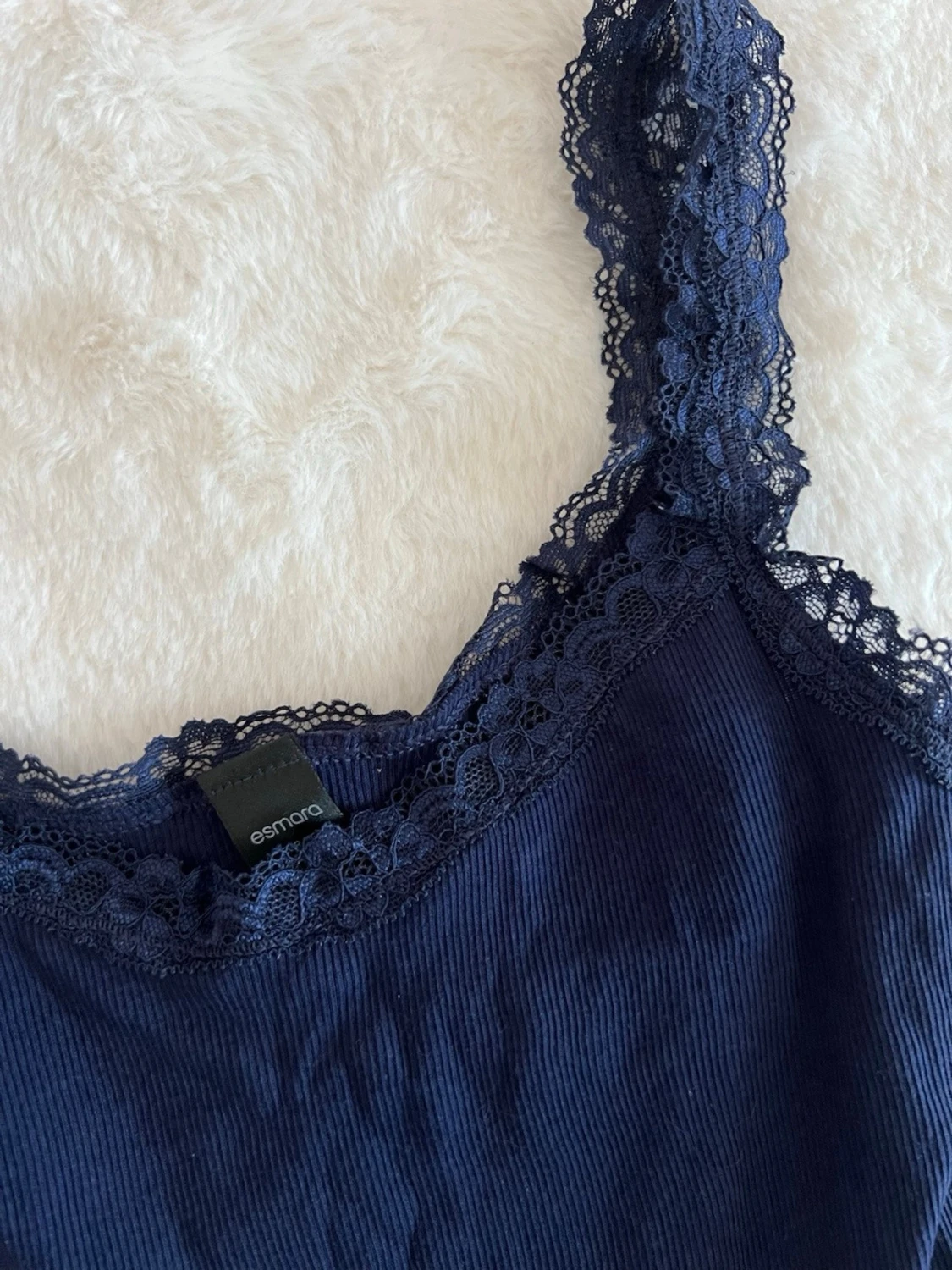 Marinblå spetslinne från Esmara - 1