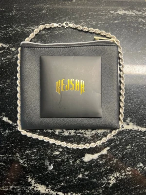 6mm cordell halsband i silver 55cm  - 6mm cordell halsband i 925 silver med påse och duk från kejsar