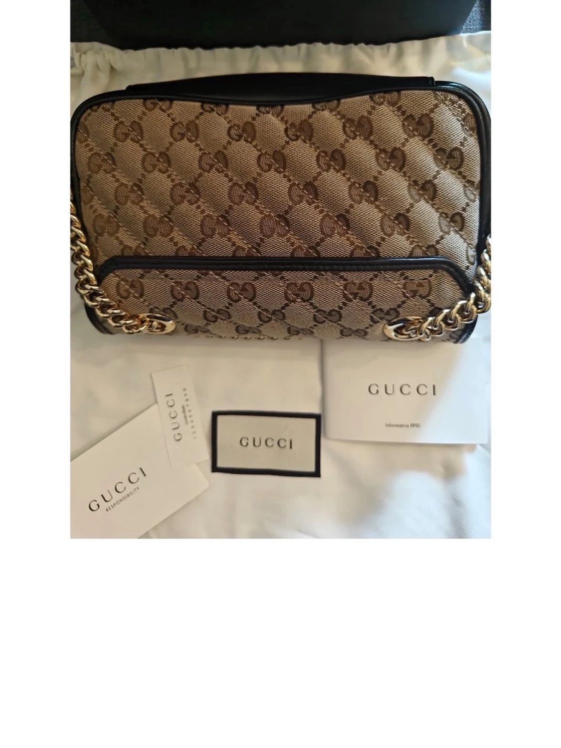 Gucci GG Marmont axelremsväska brun - 3