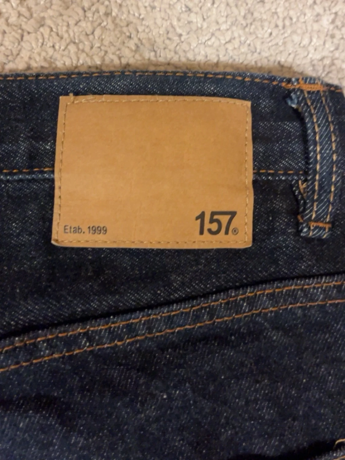 Mörkblå raka jeans - 2