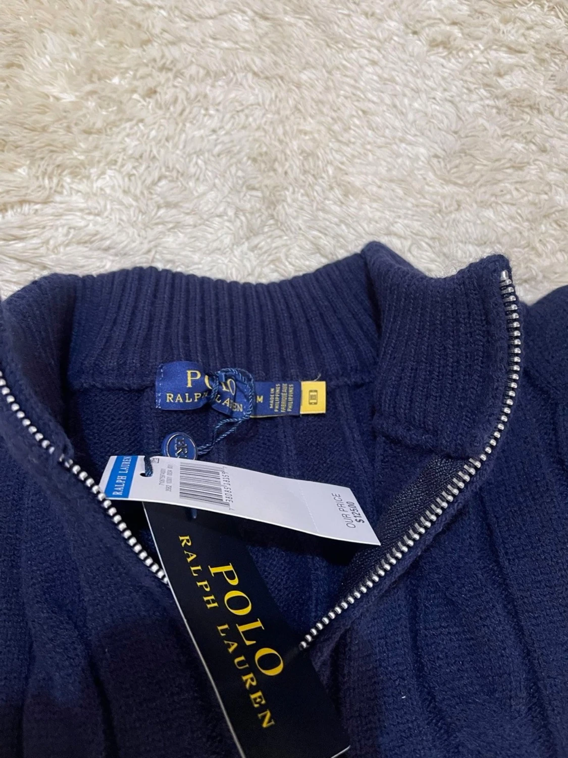 Mörkblå kabelstickad tröja Polo Ralph Lauren - 2