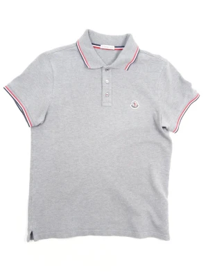 Moncler Tricolor Polo Shirt - •The Polo has been gently used and is in very good condition •Size: S •Color: Grey •Retail price: 3600Sek •Pit to Pit: 47cm Length: 60cm