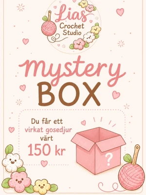 Mystery Box med virkat gosedjur - Mystery Box gjorda mig,man får ett hemligt virkat gosedjur värt 150 kr😇🍓