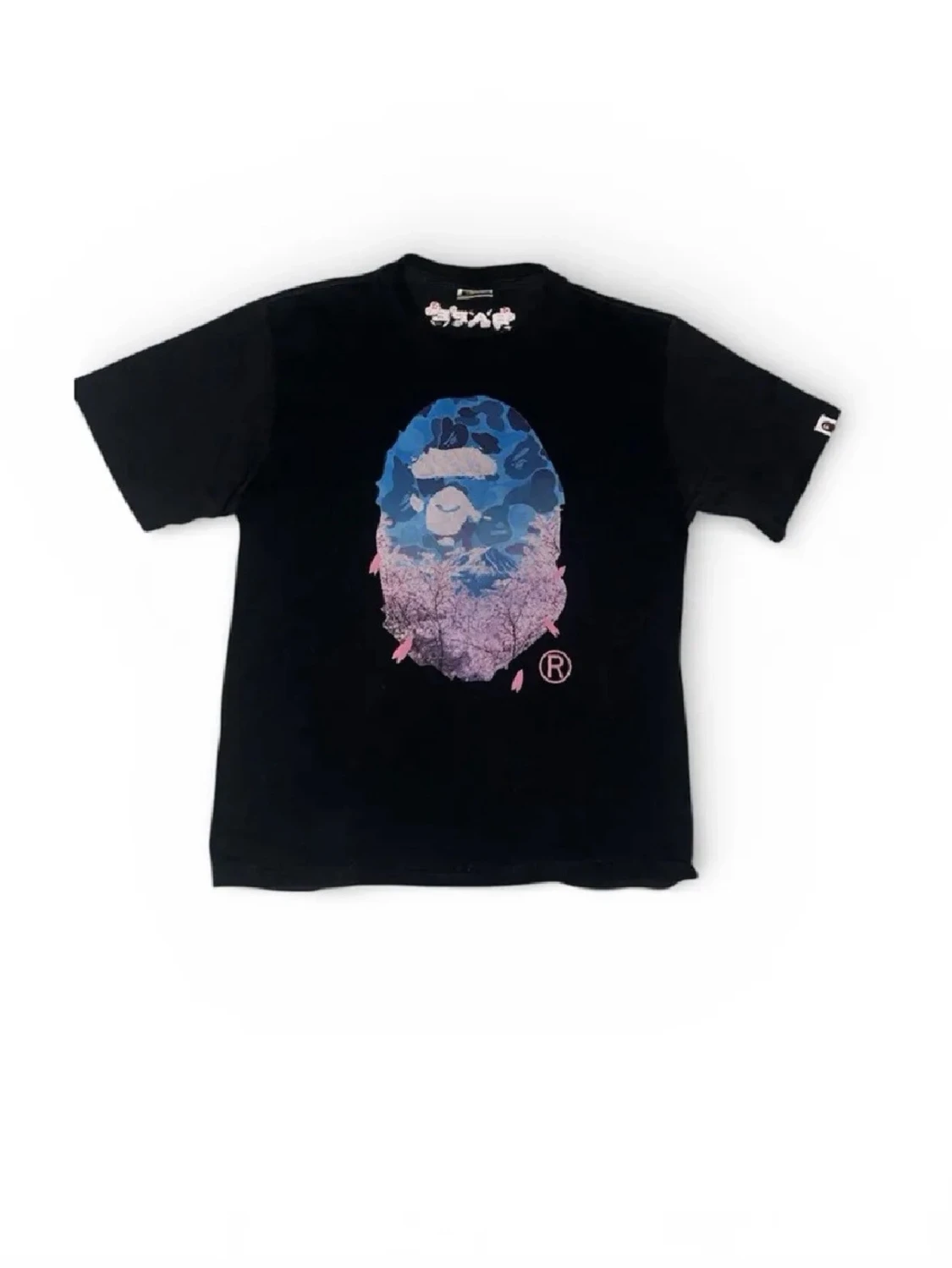 Svart BAPE t-shirt med färgglatt tryck