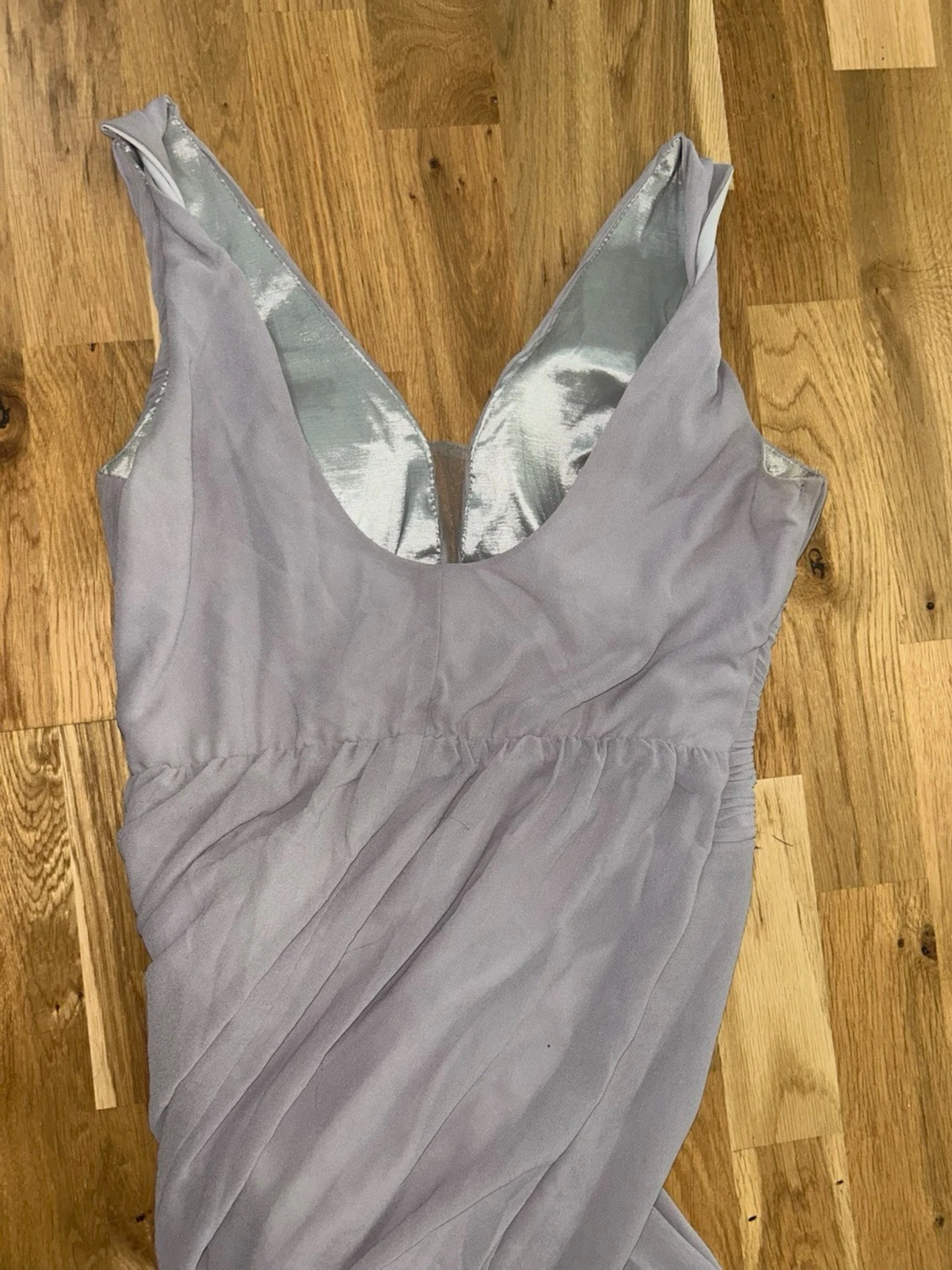 Ljusgrå långklänning balklänning - 4