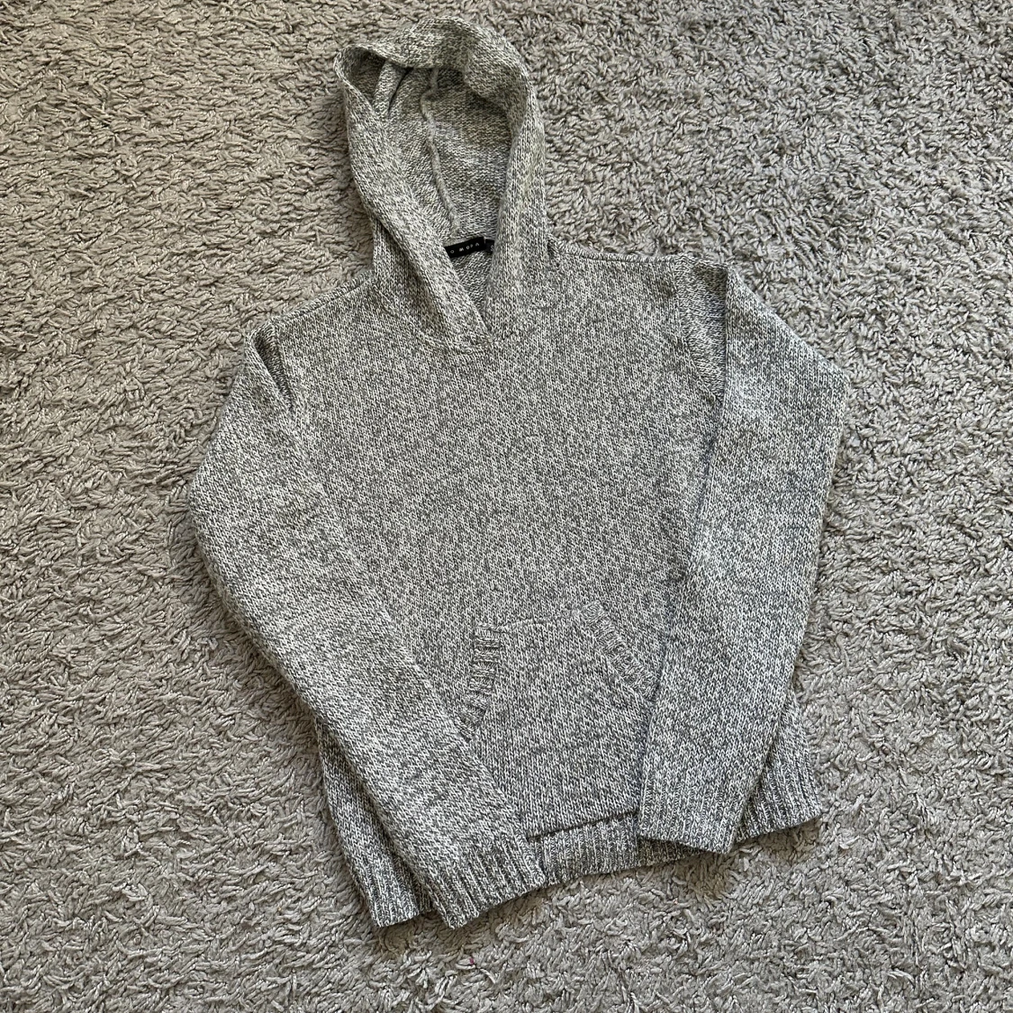Stickad hoodie