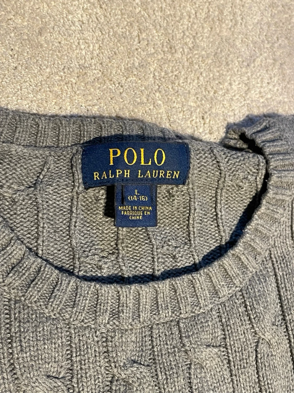 Grå kabelstickad tröja Polo Ralph Lauren - 1