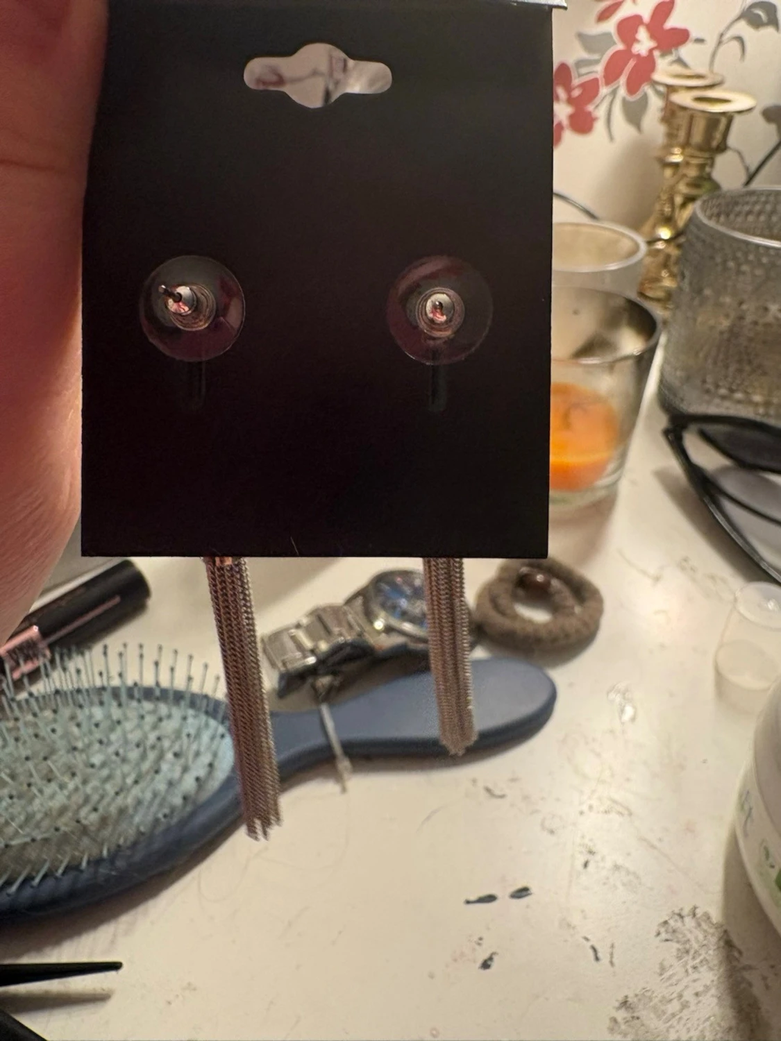 Silverfärgade döskalleörhängen Rock by Sweden - 3