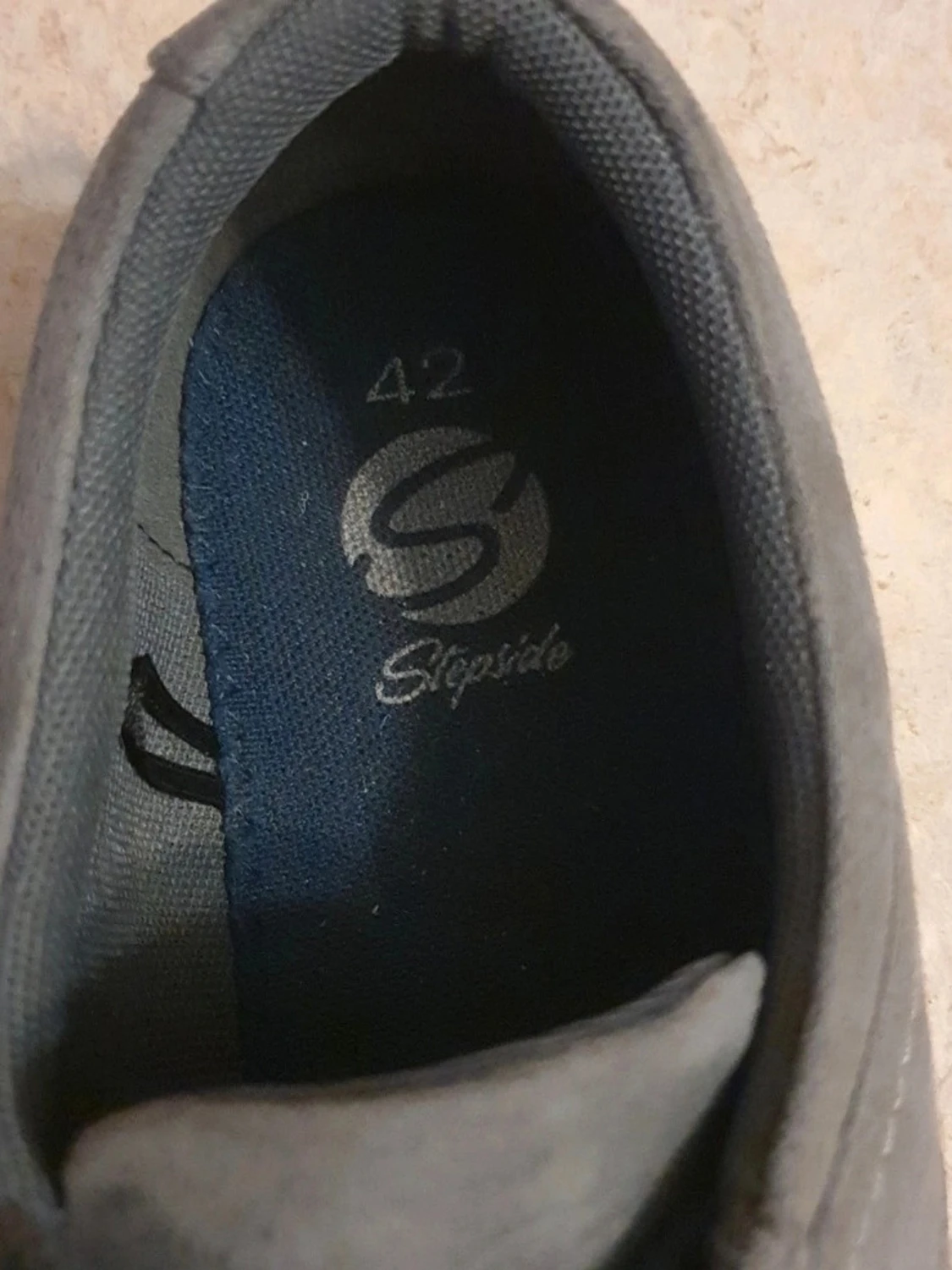 Grå mockaloafers med snörning - 2