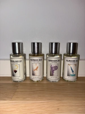 Parfymer från obc 4pack - Bachelder 4.0, Altman 22.0, Sorensen 26.0 och Alimarin 15.0. .