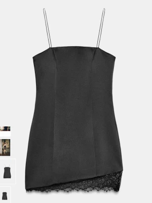 Svart klänning med spetskant - Zaraklänning aldrig använd, lappen kvar ! 