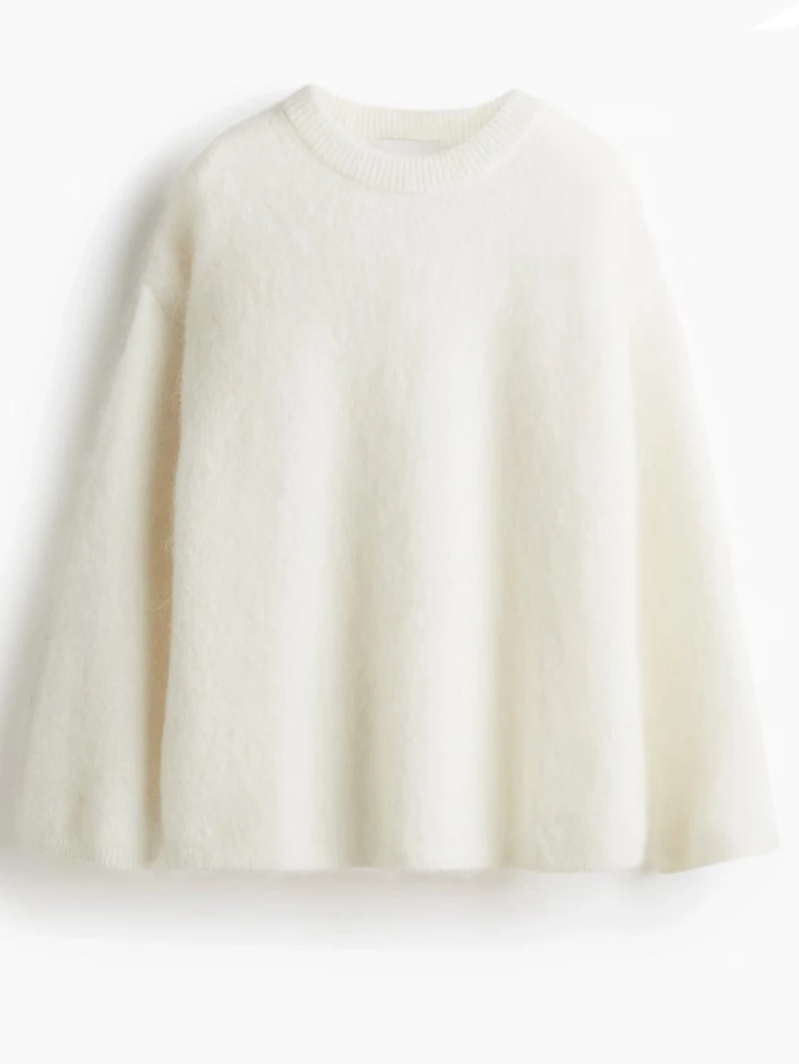 Vit stickad mohair tröja