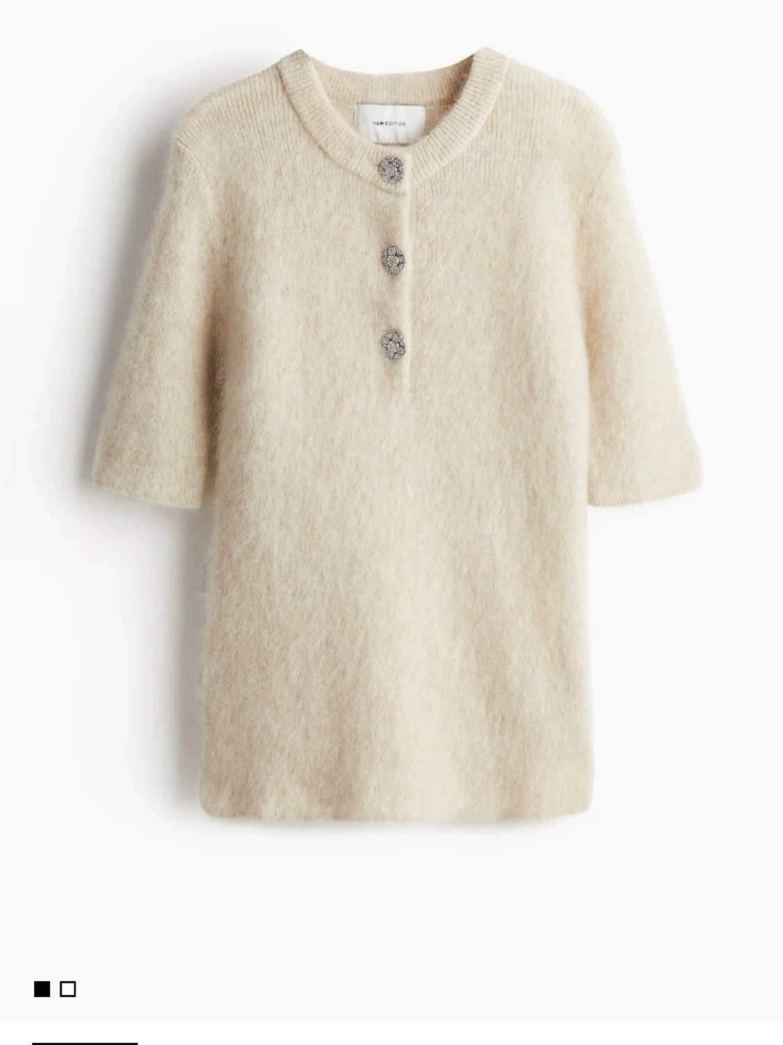 Ny Beige stickad topp tröja  med smyckesknappar hm Stl s - 3