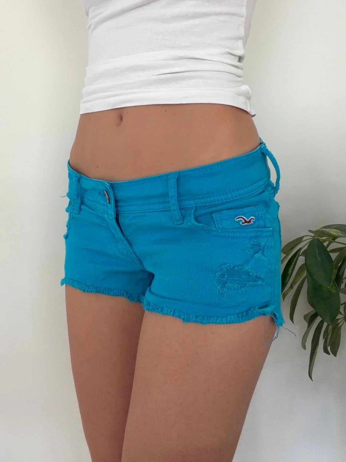 Hollister lågmidjade jeansshorts - 1