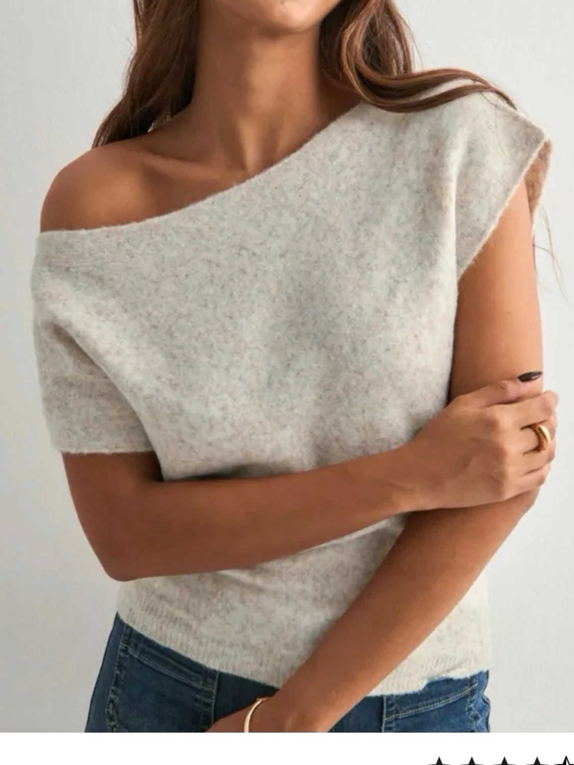 Ljusgrå stickad topp från Nelly - 2