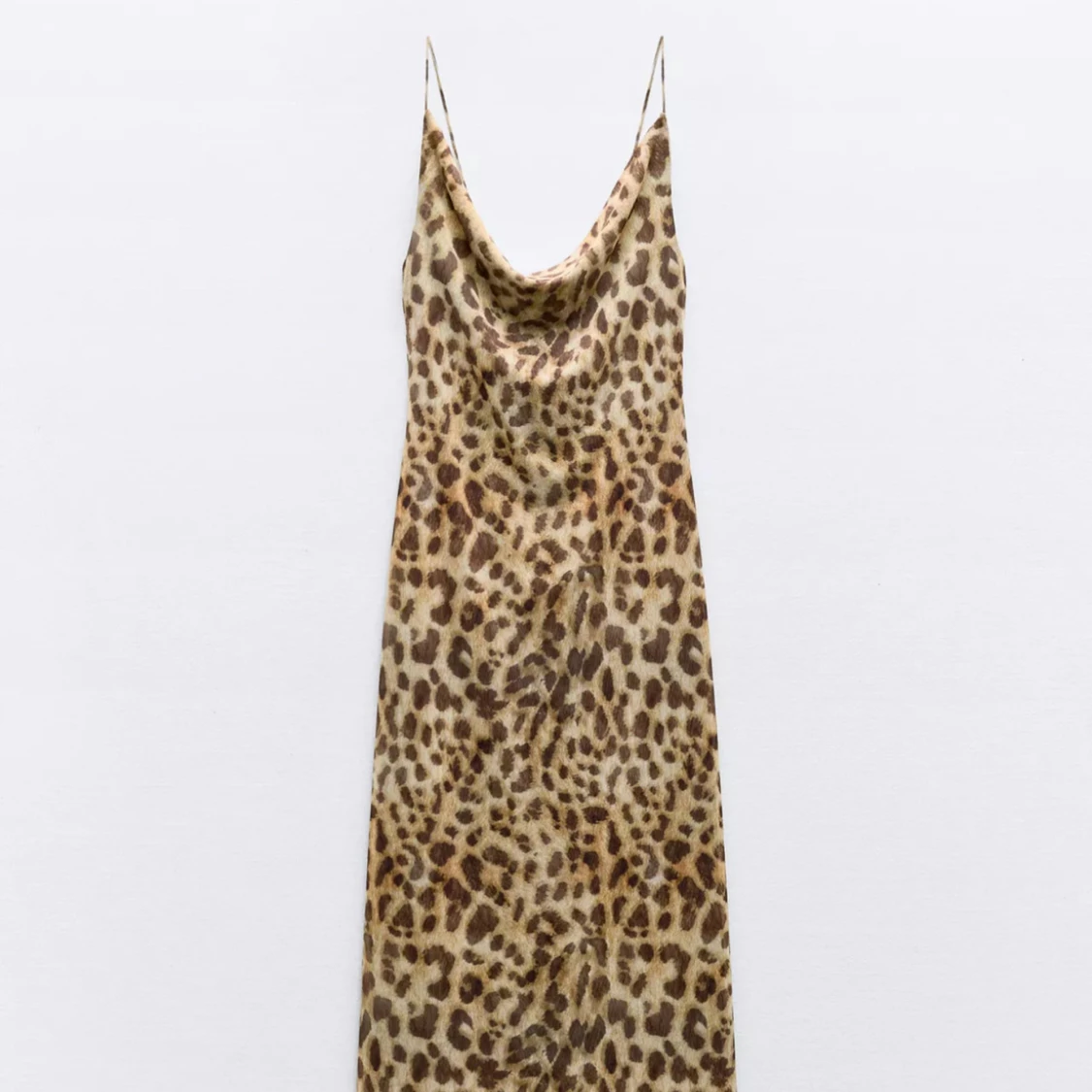 Leopardmönstrad långklänning Zara  - 1