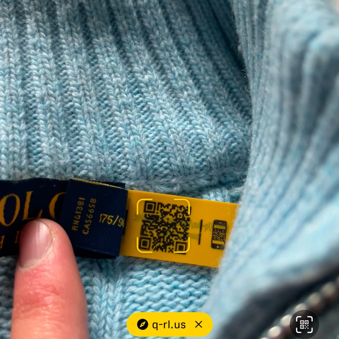 Ljusblå stickad tröja från Polo Ralph Lauren - 1